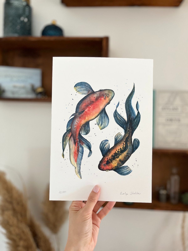 Kunstdruck A4 "Fische"