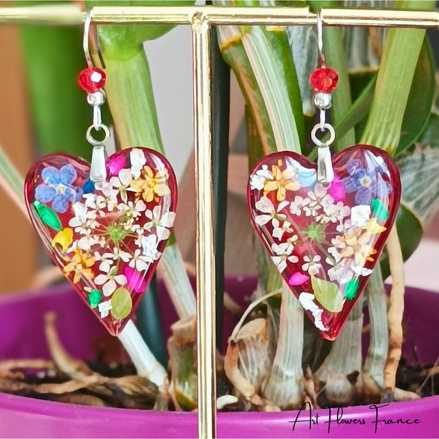Boucles d'oreilles Cœur de jardin