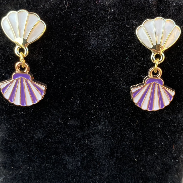 Purple Shell Earrings 