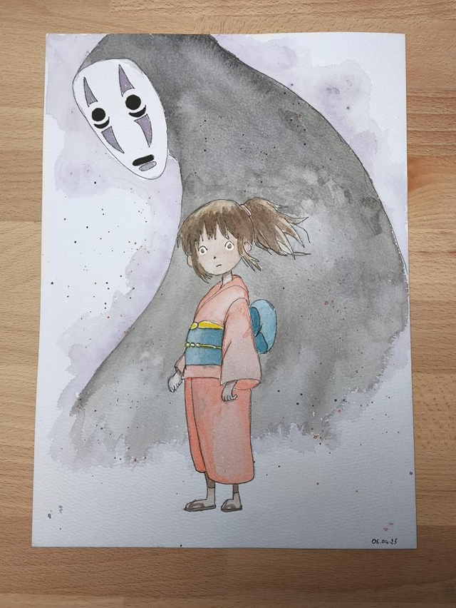 Aquarelle "Le Voyage De Chihiro" A4