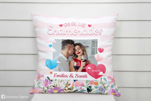 Cuscino quadrato love da inserire 1 foto più frase dimensioni 40x40