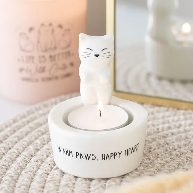 Cat tea light holder