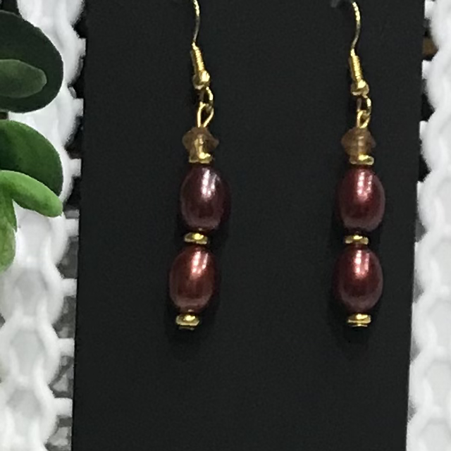 Burgundy Dangling Earrings- BDE04