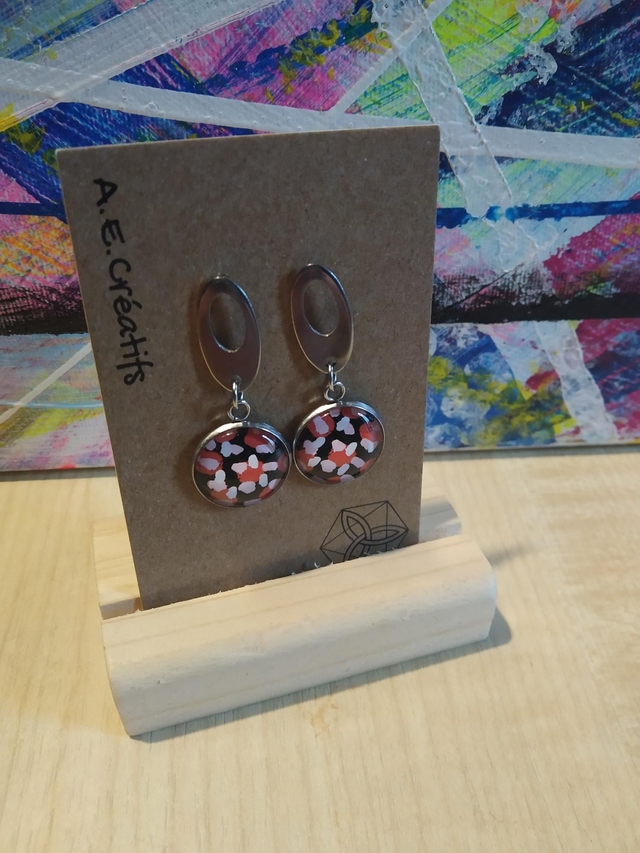 Boucles D&#039;oreilles Cabochons Couleurs Forme 