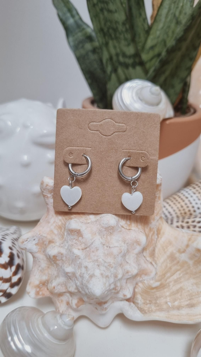 Boucles d'oreilles coeur nacre 