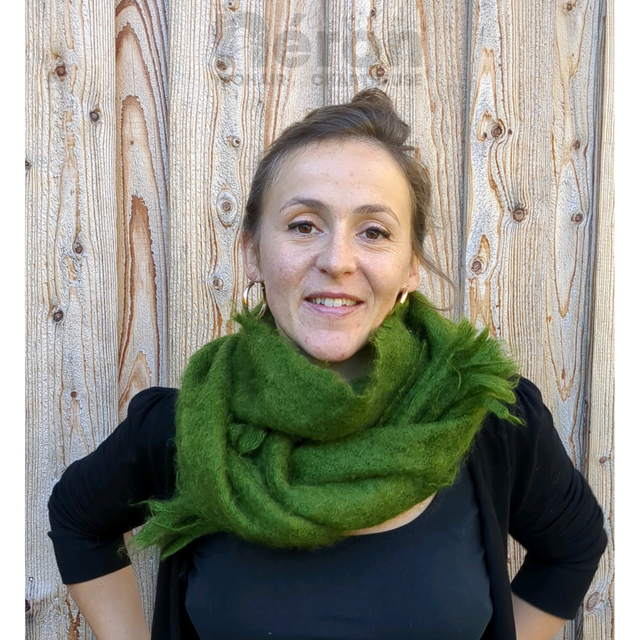 Echarpe tissée en mohair et soie