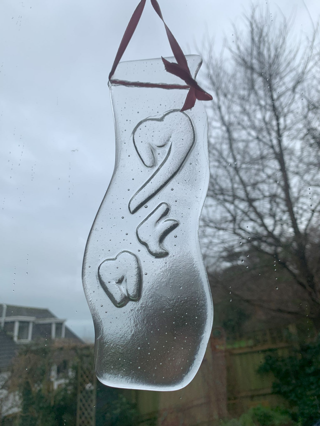 Mothers Day Fused Clear Glass Mum Suncatcher Gift approx. 24 x 8cm