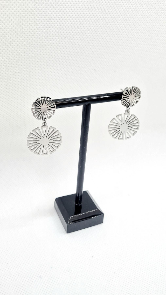 Clous d'oreilles pendants "Mary" en acier inoxydable argent