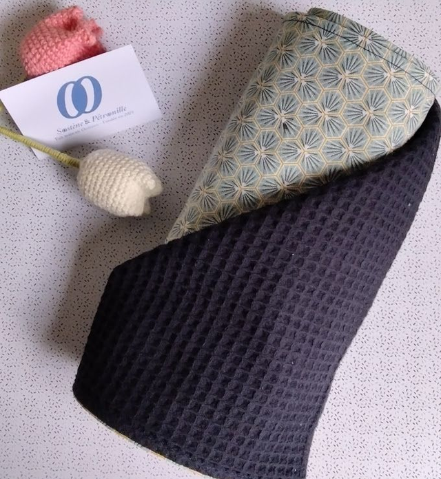 Essuie-Tout Lavable   rectangulaire   KIRYAD BLEU ANCIEN    / zéro déchet / écoresponsable  