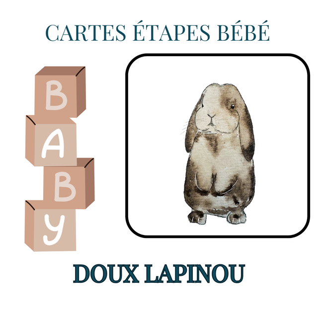 Cartes étapes bébé « Doux Lapinou »