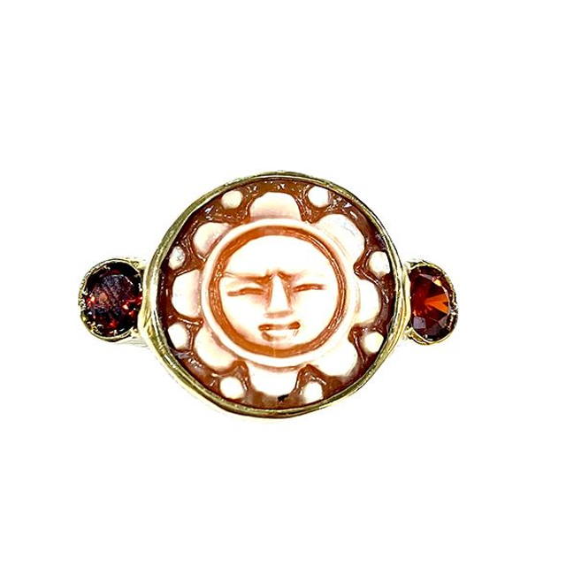 Anello con cammeo sardonico e zirconi modello 0403