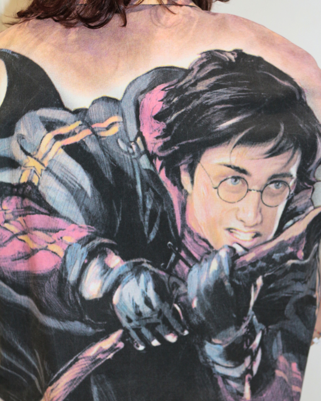 ✨ Chemise Upcyclée "Harry Potter au Quidditch"- Taille 40 ✨