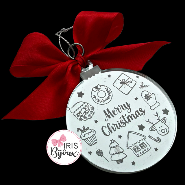 Decorazione natalizia Merry Christmas con disegni Kawaii