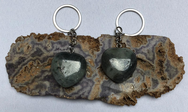 Porte Clés Cœur en Labradorite