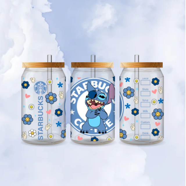 Verre canette givré Starbuck Stitch