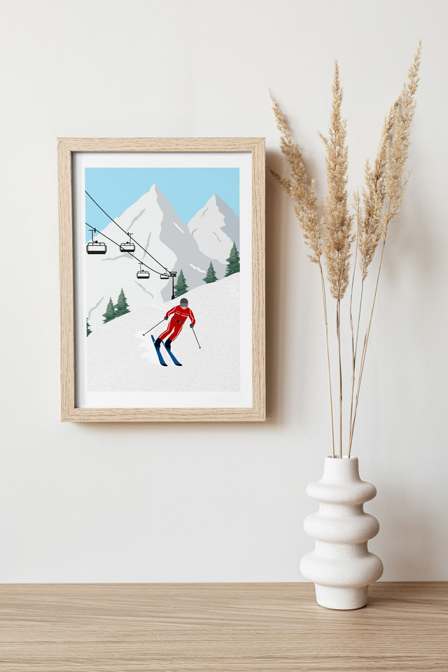 Au grand air - Ski Affiche