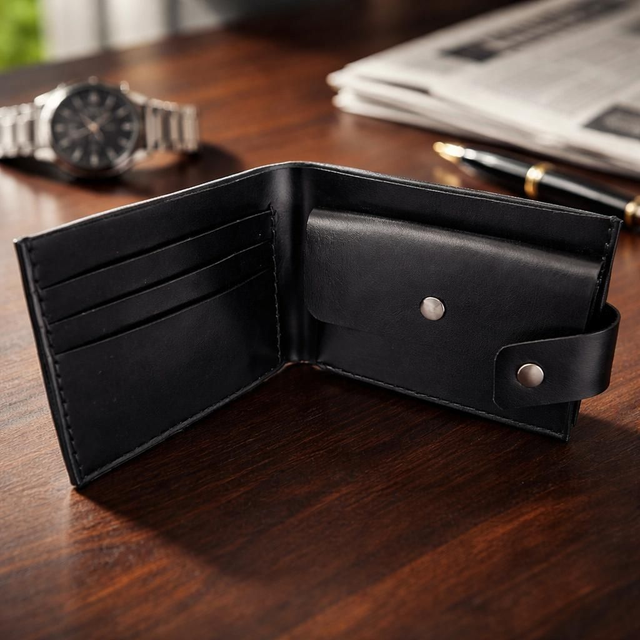 ✨️ PROMO ✨️  Portefeuille en cuir - Noir