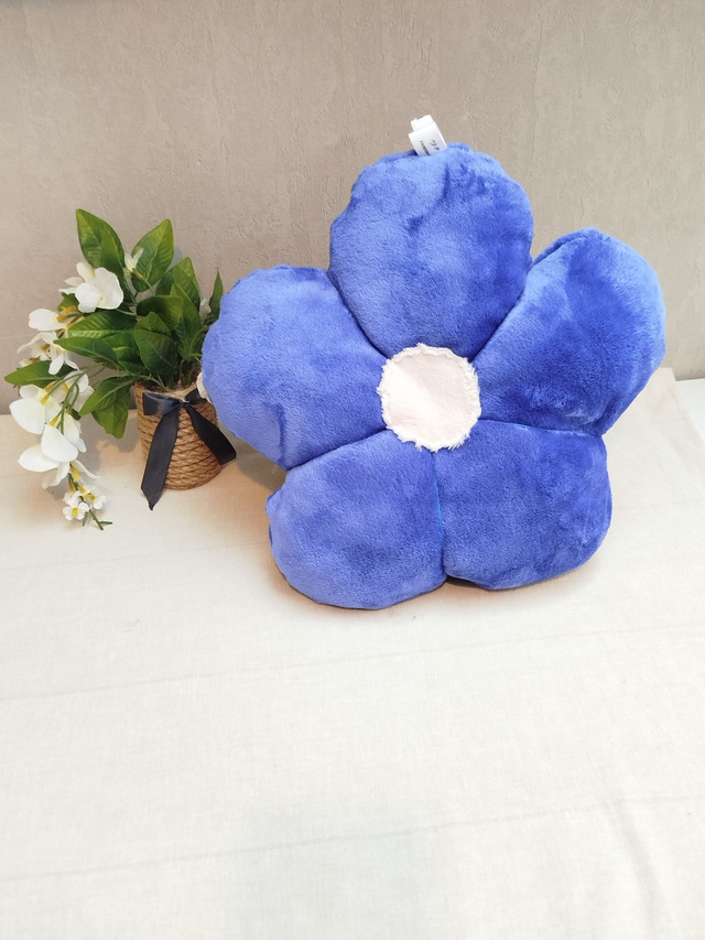 Coussin fleur bleu nuit pistil double face