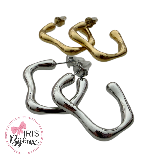 Orecchini rettangoli ondulati 