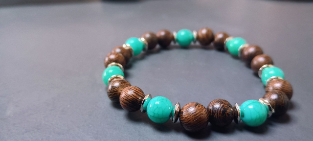 Bracelet rétro en cuir et perles pour hommes