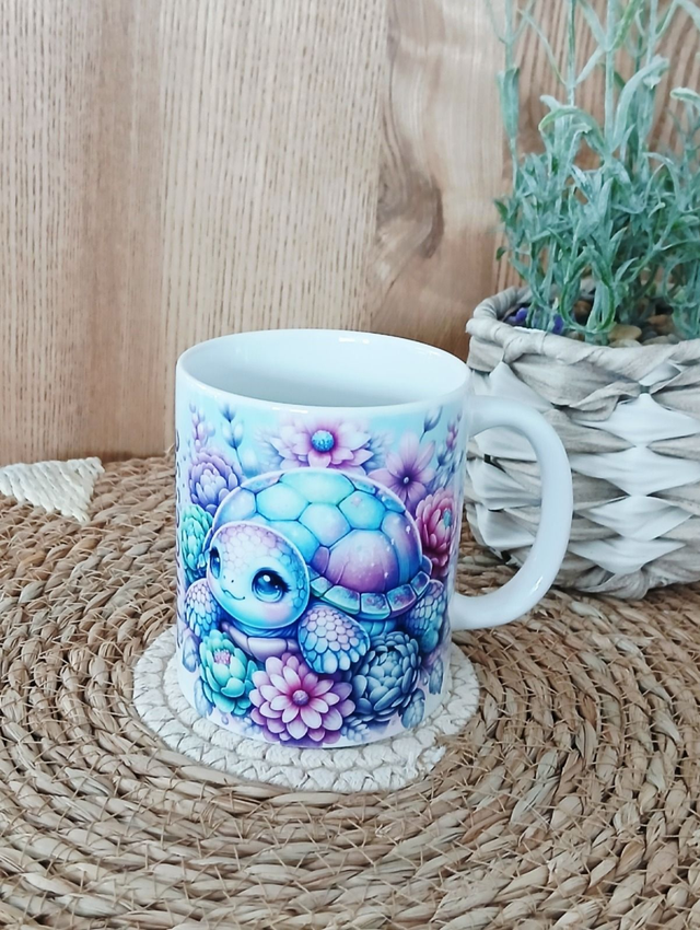 Tasse sublimée &quot;Princesse avec tortue&quot;