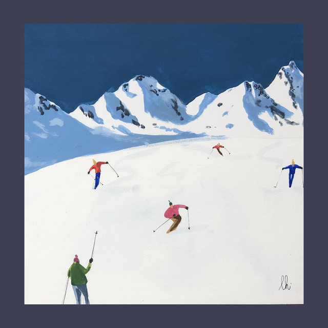petit tableau ski 33_24 20X20cm