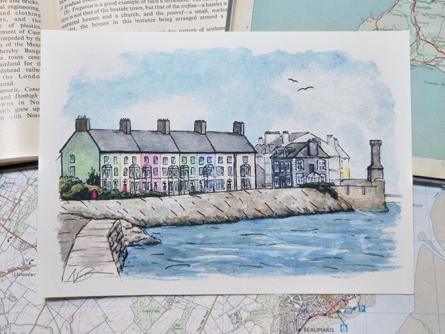 Beaumaris Colourful Houses print 