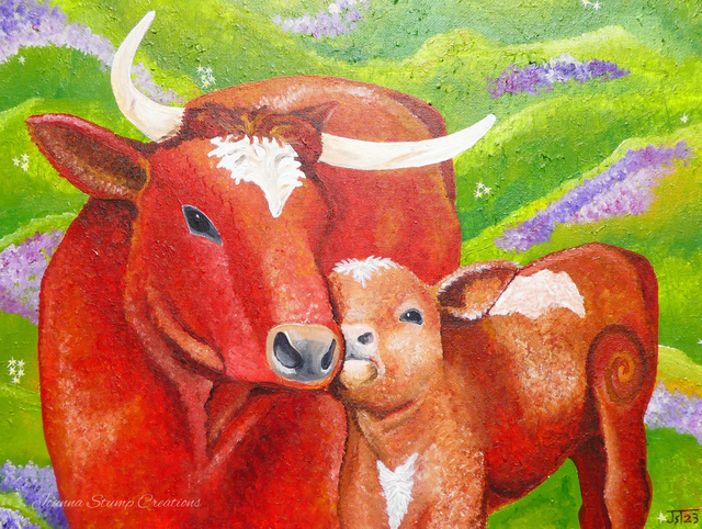 Open Edition Canvas Panel Print, from my "Compassionate World" collection, "Gambol and Cuddle"