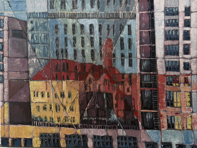 Gemälde „Stadt-Impressionen“ 2026 Eitempera 50x70cm 