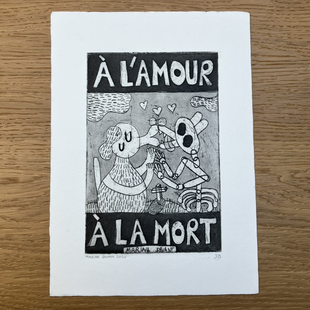 « À l’amour à la mort » - gravure sur cuivre 