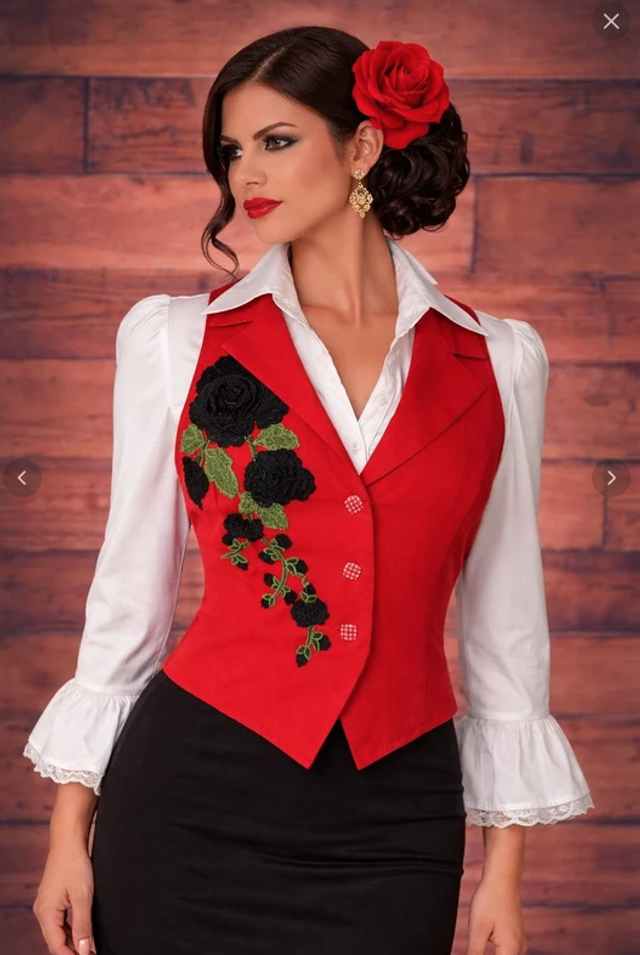 481 Taille L Gilet dos nu Flamenco 