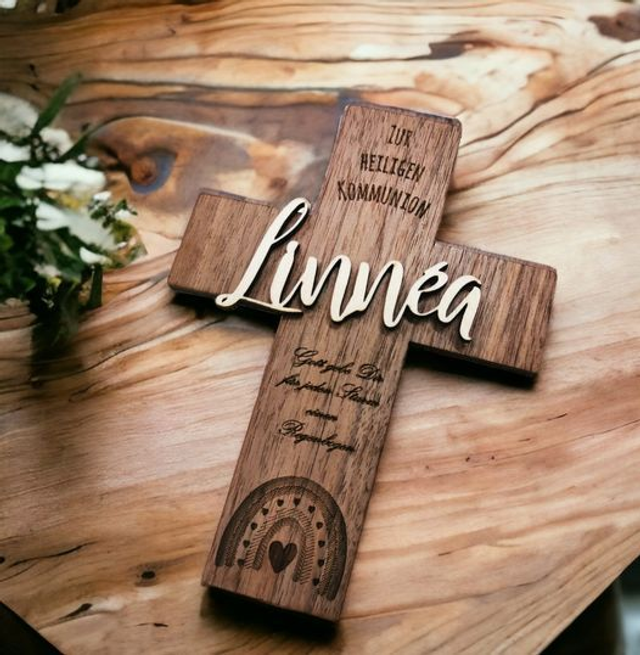 Kreuz Taufe Kommunion Konfirmation personalisiert