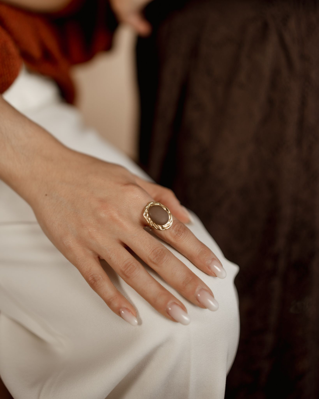 Ring with Polymer Clay ~ Lilian