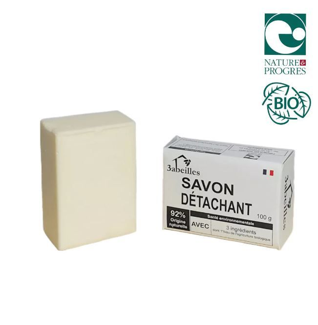 Savonnette détachante bio pour le linge 100gr - 3 Abeilles