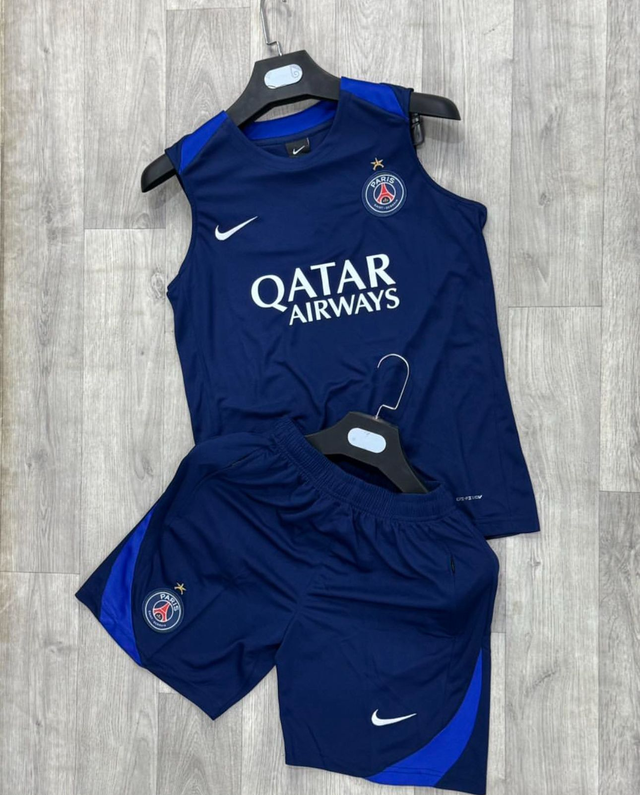 Conjunto completo Tirantes Paris Saint Germain PRE-PARTIDO - Versión Fan - 25-26