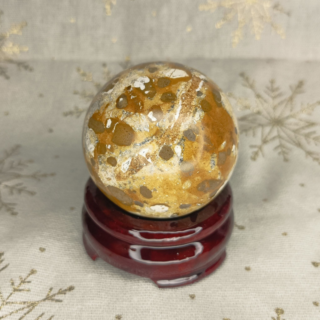 Jaspe Léopard / Sphère / Pierre Naturelle / Grade AA