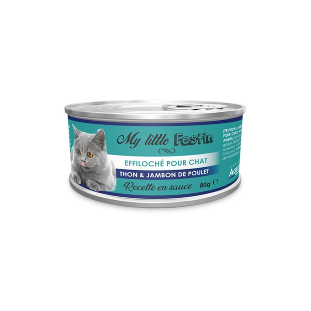 Pâtée plaisir pour chat sauce thon / jambon de poulet - 80gr