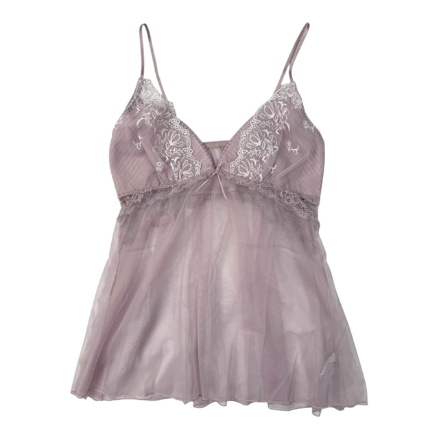 Purple Princess embroidered cups cami
