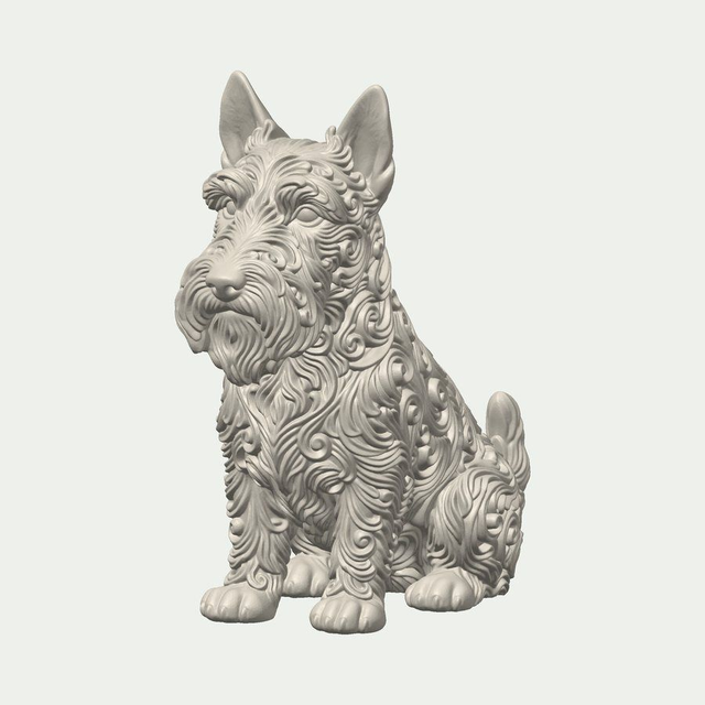 Sitting Scottie Dog Statue