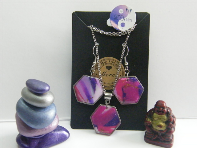 Hexagone Rose/Violet/Mauve