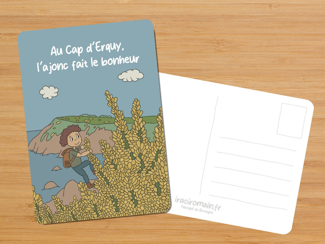 Carte postale " Au Cap d'Erquy, l'ajonc fait le bonheur "