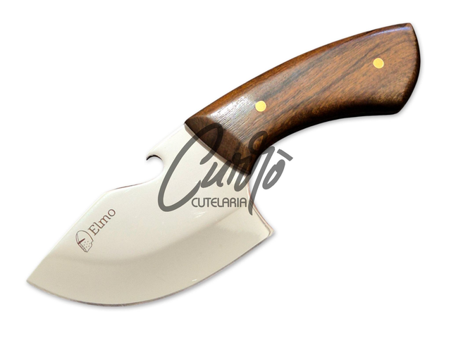 Faca Muladeira Elmo Aço Inox Polido Com Abridor De Garrafa