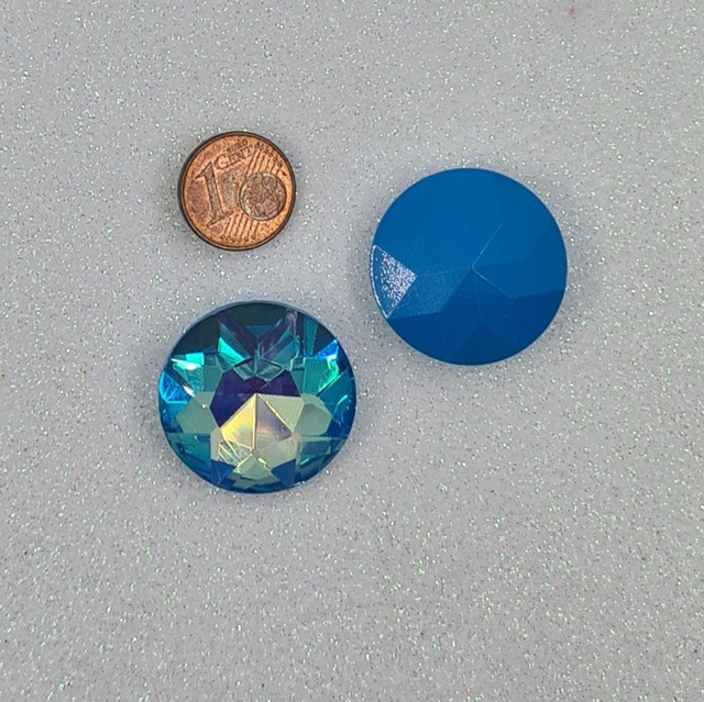 Fancy Chaton, Aquamarine Mocha AB, 27mm