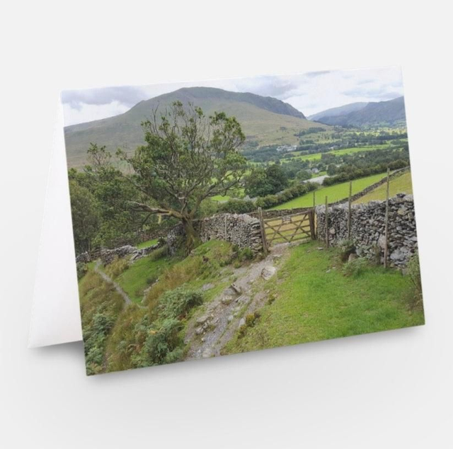 Lake District Mountain walk Gate greeting card