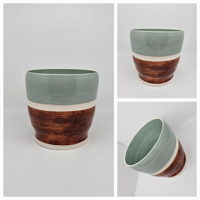 Vert sauge vase en faïence 