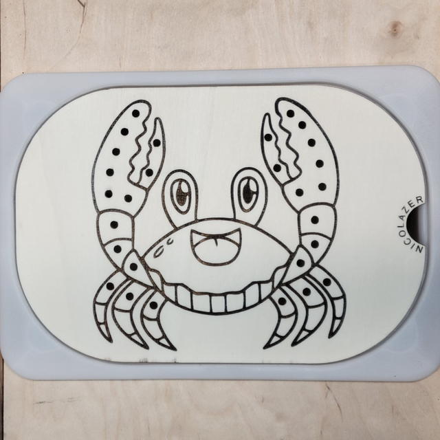 Insert sensoriel bois compatible trofast &quot;le crabe&quot;