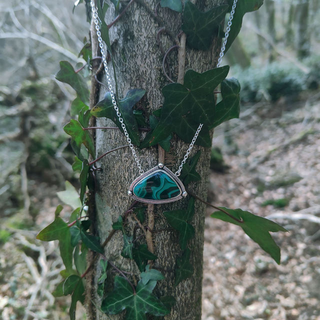 Collier Malachite en Argent