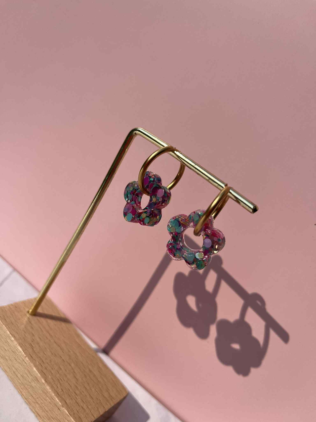 Pampilles résine confettis 