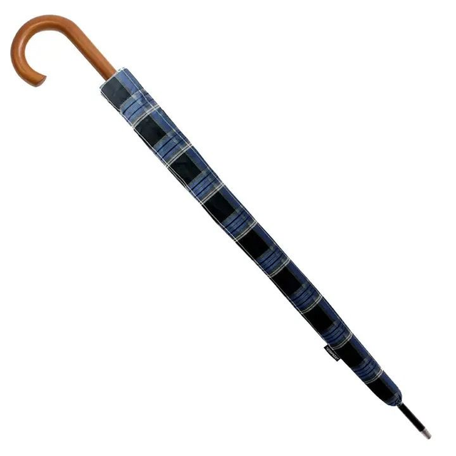 Sophos Long Auto Blue Check Umbrella