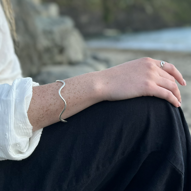 Silver Wave Bangle